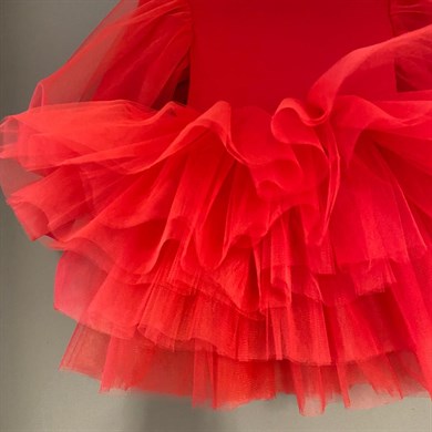 RED BOHO WINTER TUTU DRESS