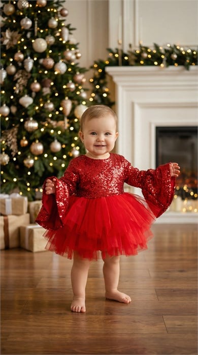 RED SHINY ELBİSE