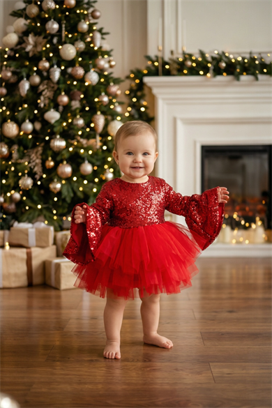 RED SHINY TUTU DRESS