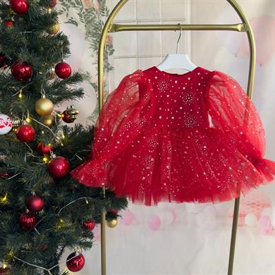 RED STARDUST TUTU DRESS