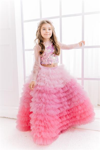 SUGAR CANDY LONG SKIRT&PINK TULLE CROP