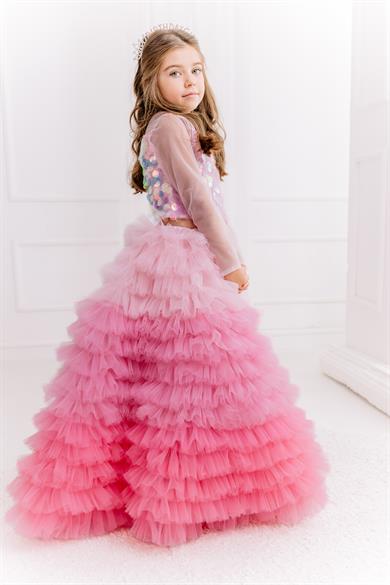 SUGAR CANDY LONG SKIRT&PINK TULLE CROP