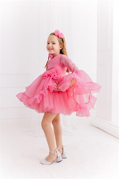 SUGAR PINK GARDENIA TULLE DRESS