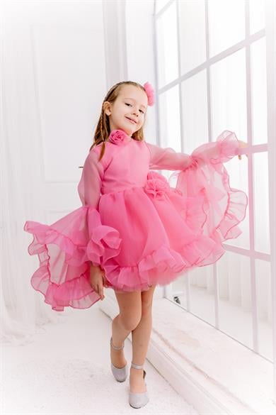 SUGAR PINK GARDENIA TULLE DRESS