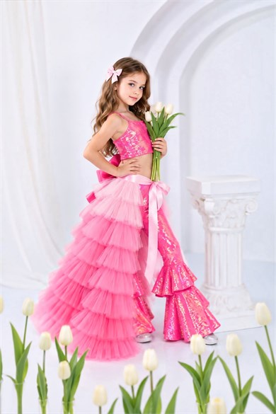 SUGAR PINK SPARKLE TIDE OUTFIT (TAÇ DAHİL TAM SET)