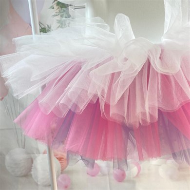 WHITE BOHO WITH COLORS TUTU DRESS