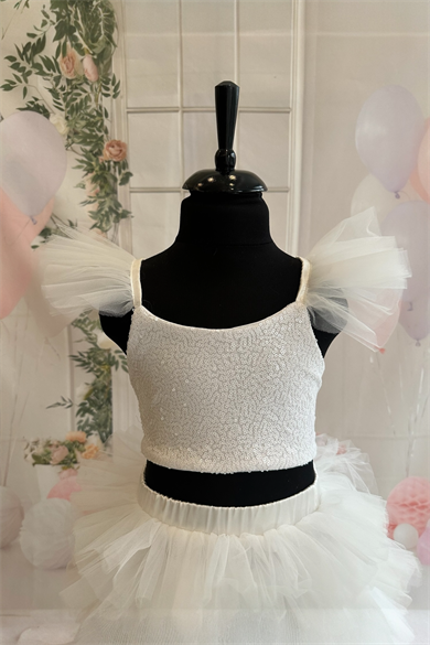 WHITE FRILL CROP