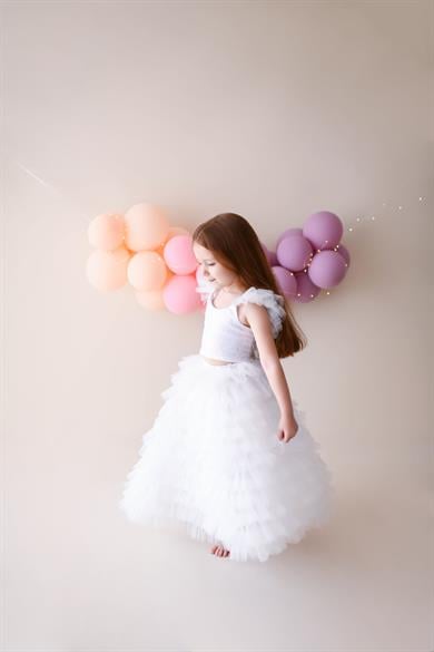 WHITE LONG TUTU SKIRT (TEK ETEK)