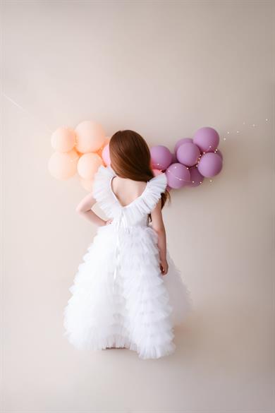 WHITE LONG TUTU SKIRT (TEK ETEK)