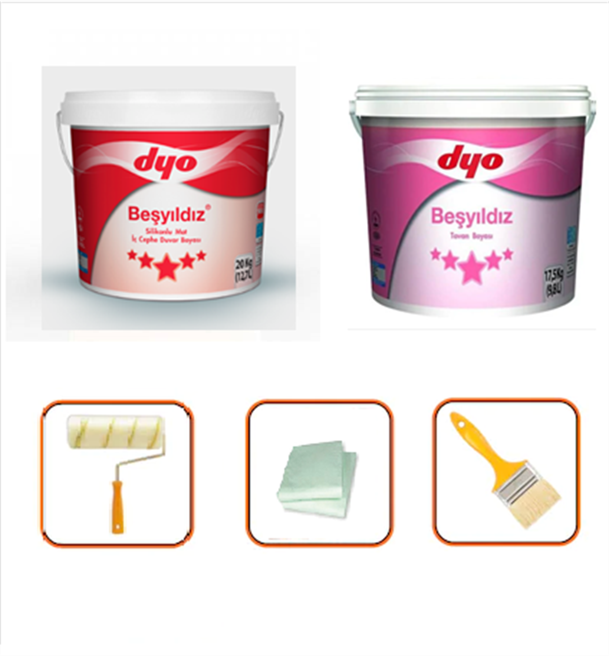 Dyo Silikonlu Iç Cephe Duvar Boya Boyacı Seti Takımı 2