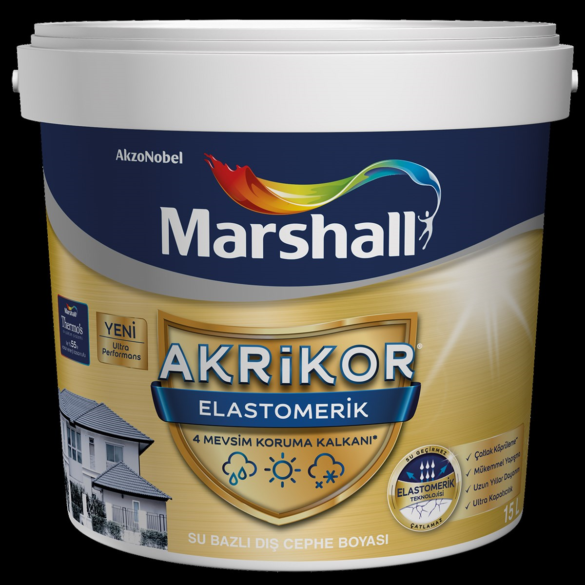 Marshall Akrikor Elastomerik Esnek Dış Cephe Boyası 15 Lt