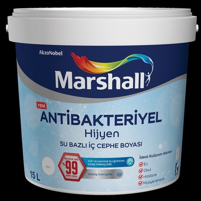 Marshall Antibakteriyel Hijyen Silinebilir İç Cephe Boyası 15 Lt
