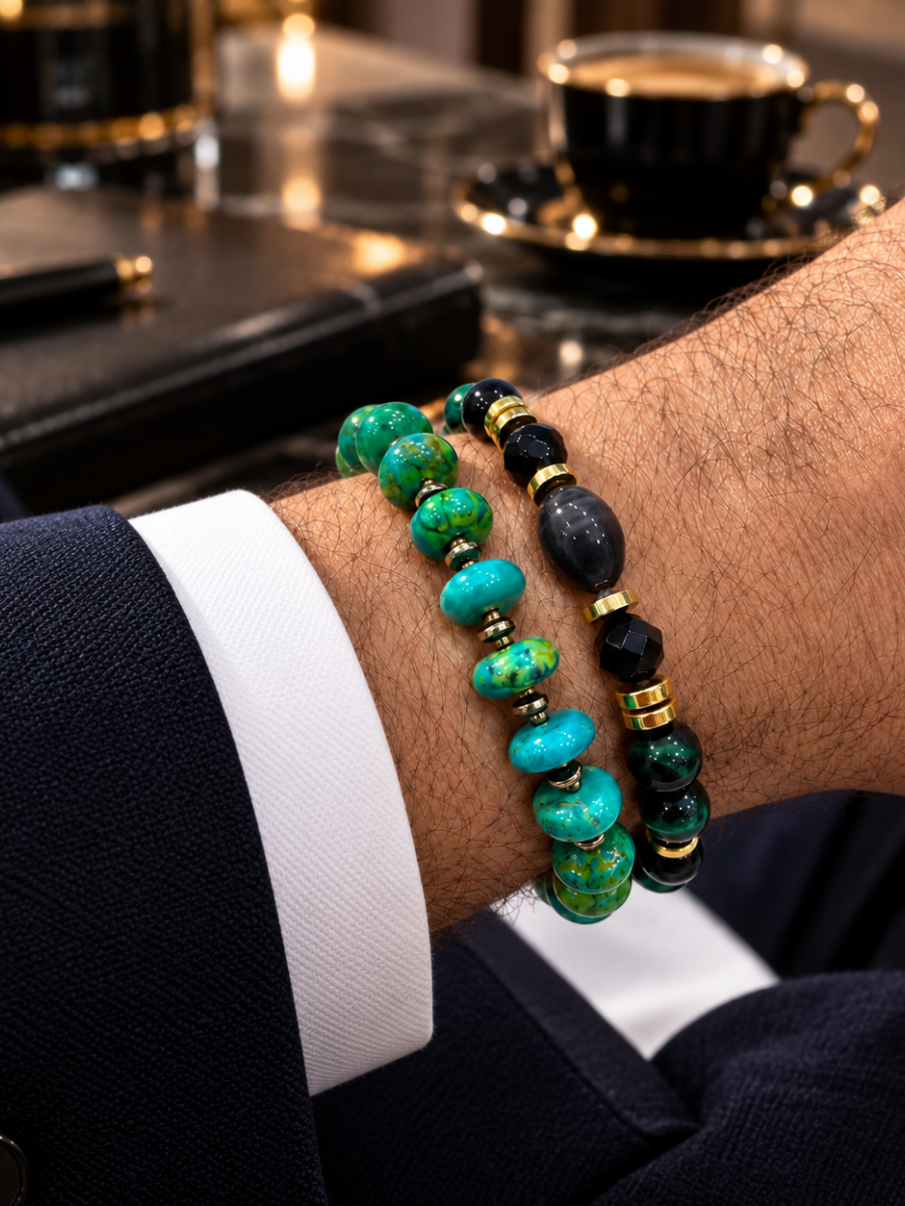 Yeşim Taşı  Özel Tasarım Bileklik KombiniAkik doğal taş Bileklik | PiedraJewelsPiedraJewels