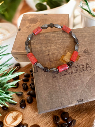 Piedra Jewels Özel Tasarım Mercan ve Hematit BileklikPiedra Jewels Özel Tasarım Mercan ve Hematit BileklikPiedraJewels