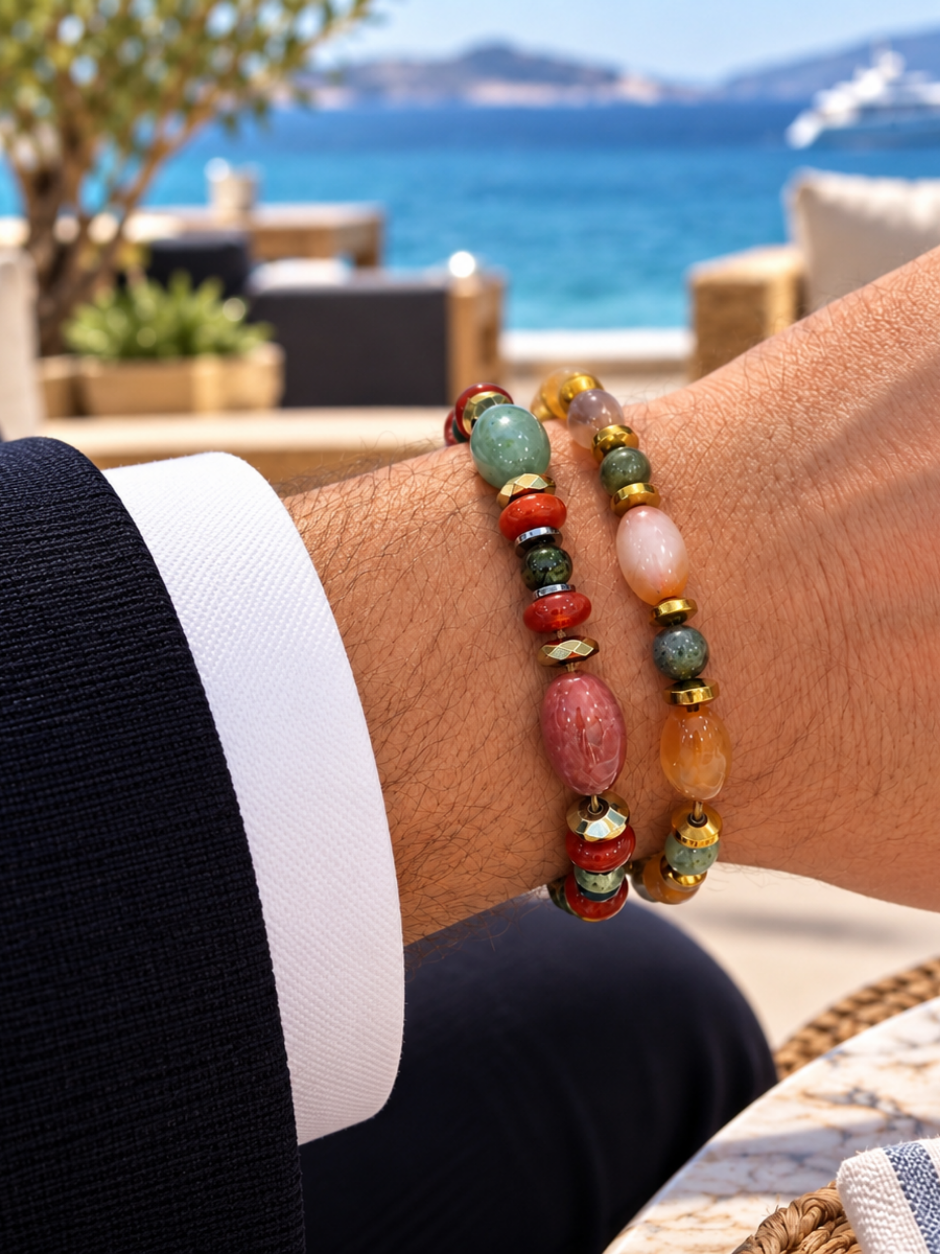 Akik Özel Tasarım Bileklik KombiniAkik doğal taş Bileklik | PiedraJewelsPiedraJewels