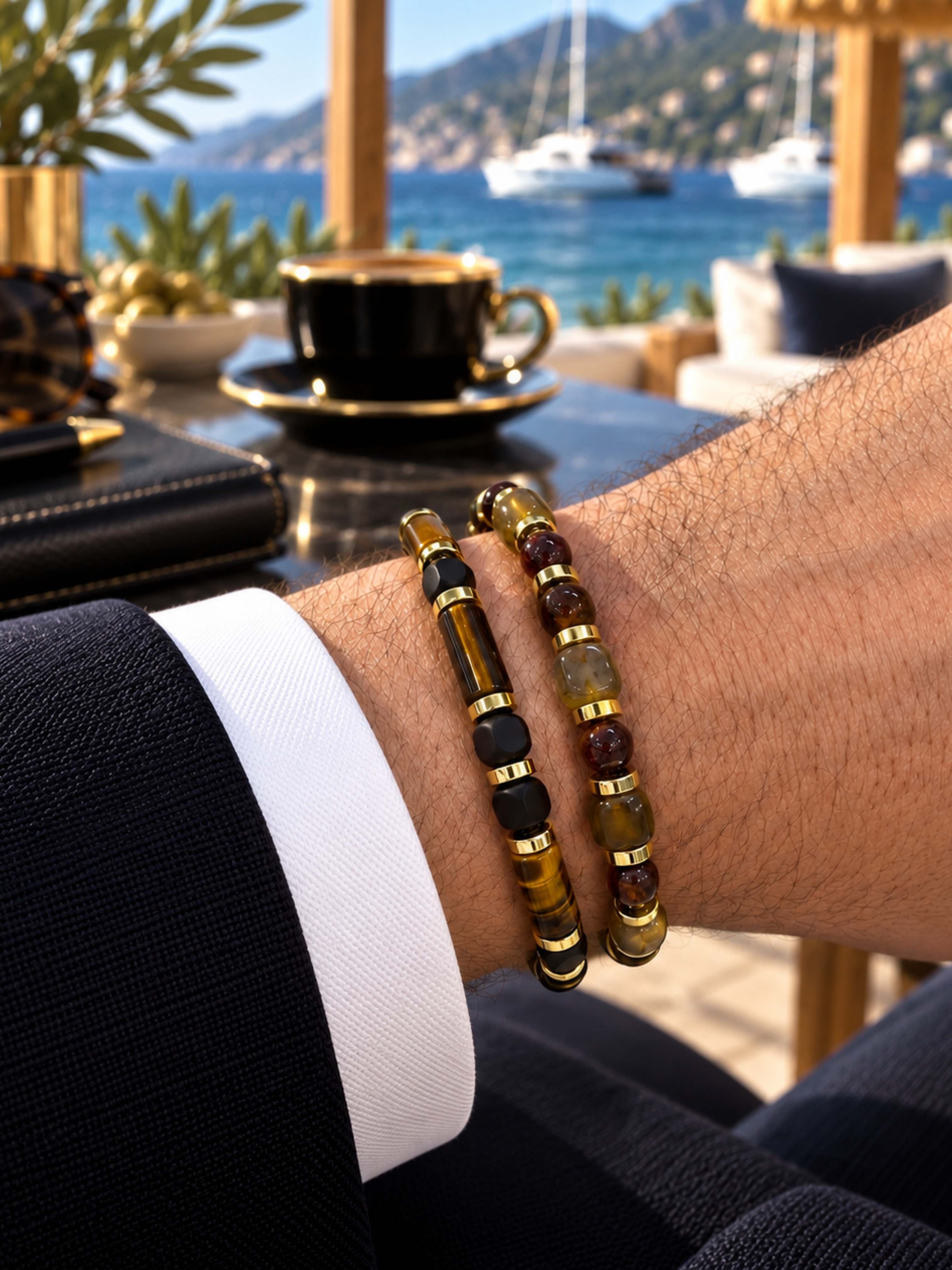 Akik Özel Tasarım Bileklik KombiniAkik doğal taş Bileklik | PiedraJewelsPiedraJewels