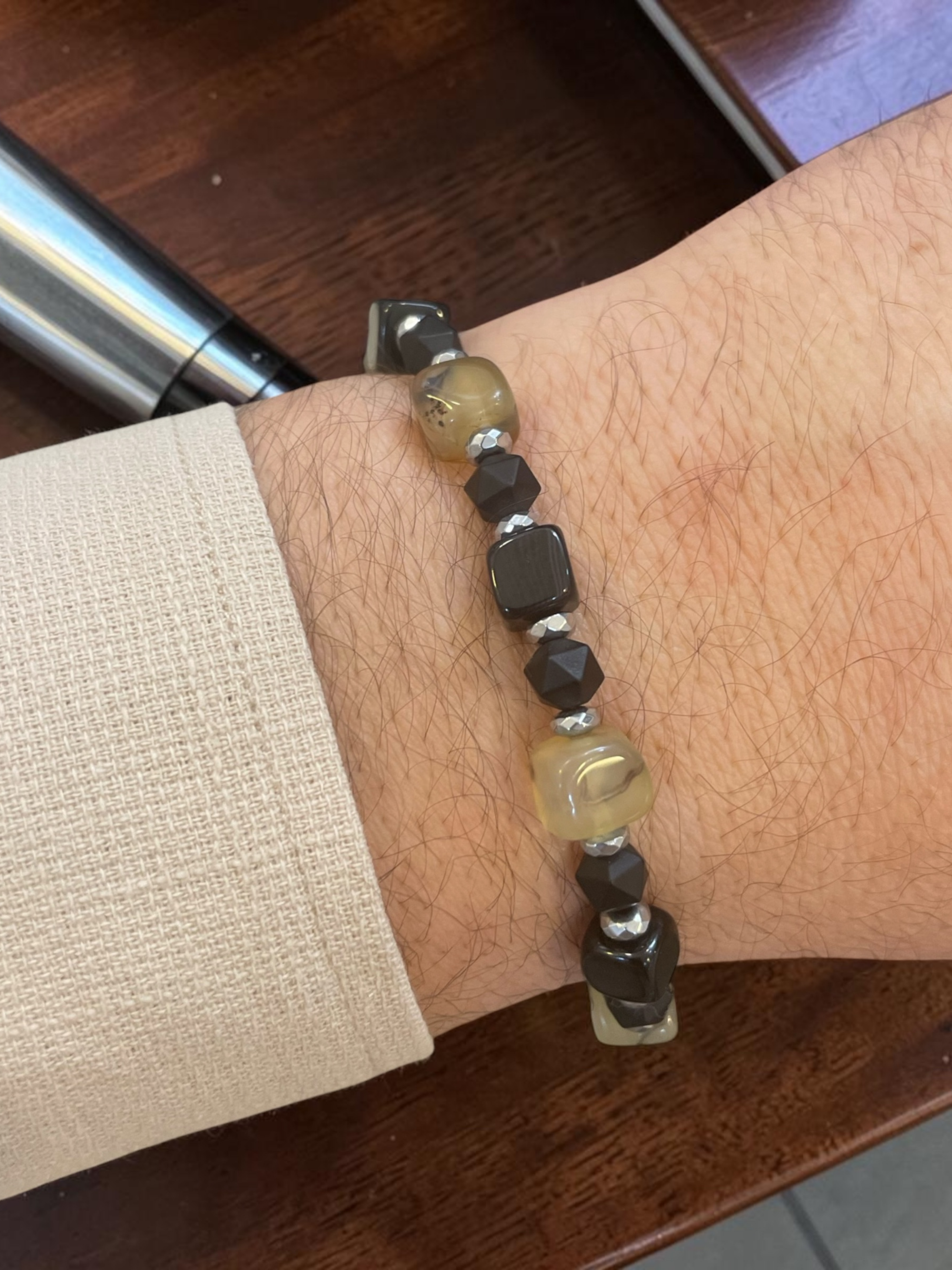 Akik ve Oniks Doğal Taş Özel Tasarım Erkek BileklikAkik Doğal Taş Erkek Bileklik | PiedraJewelsPiedraJewels