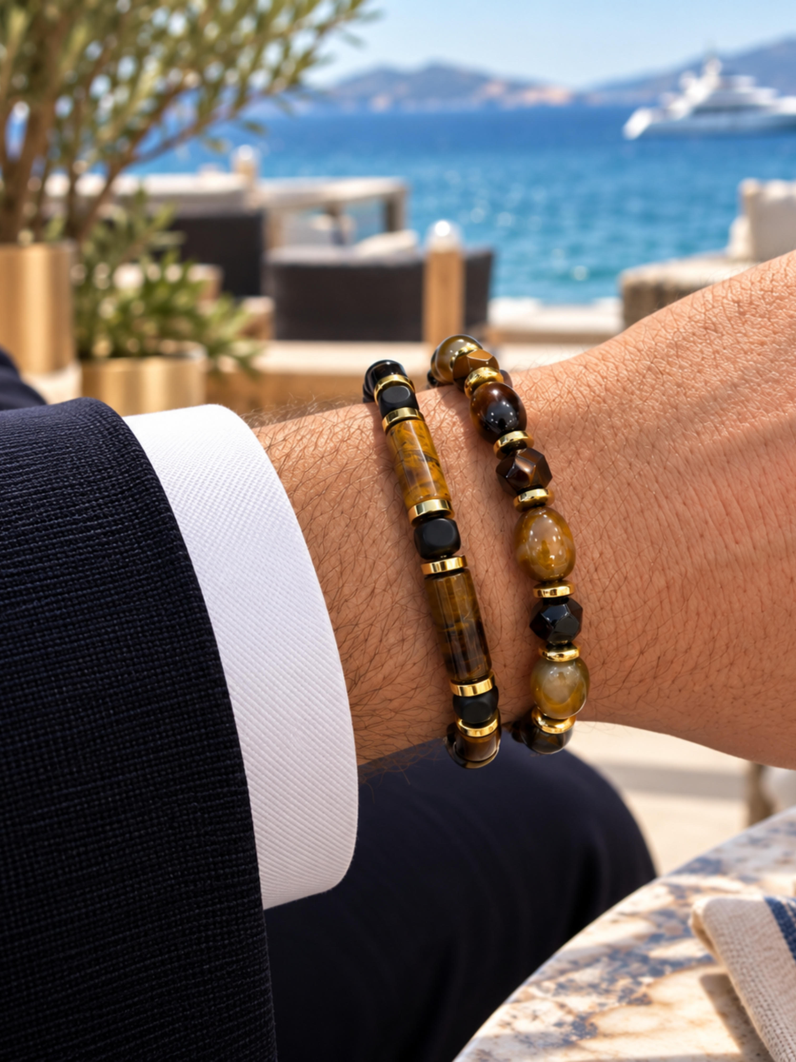 Kaplangözü ve Akik Özel Tasarım Bileklik KombiniKaplan gözü doğal taş Bileklik | PiedraJewelsPiedraJewels