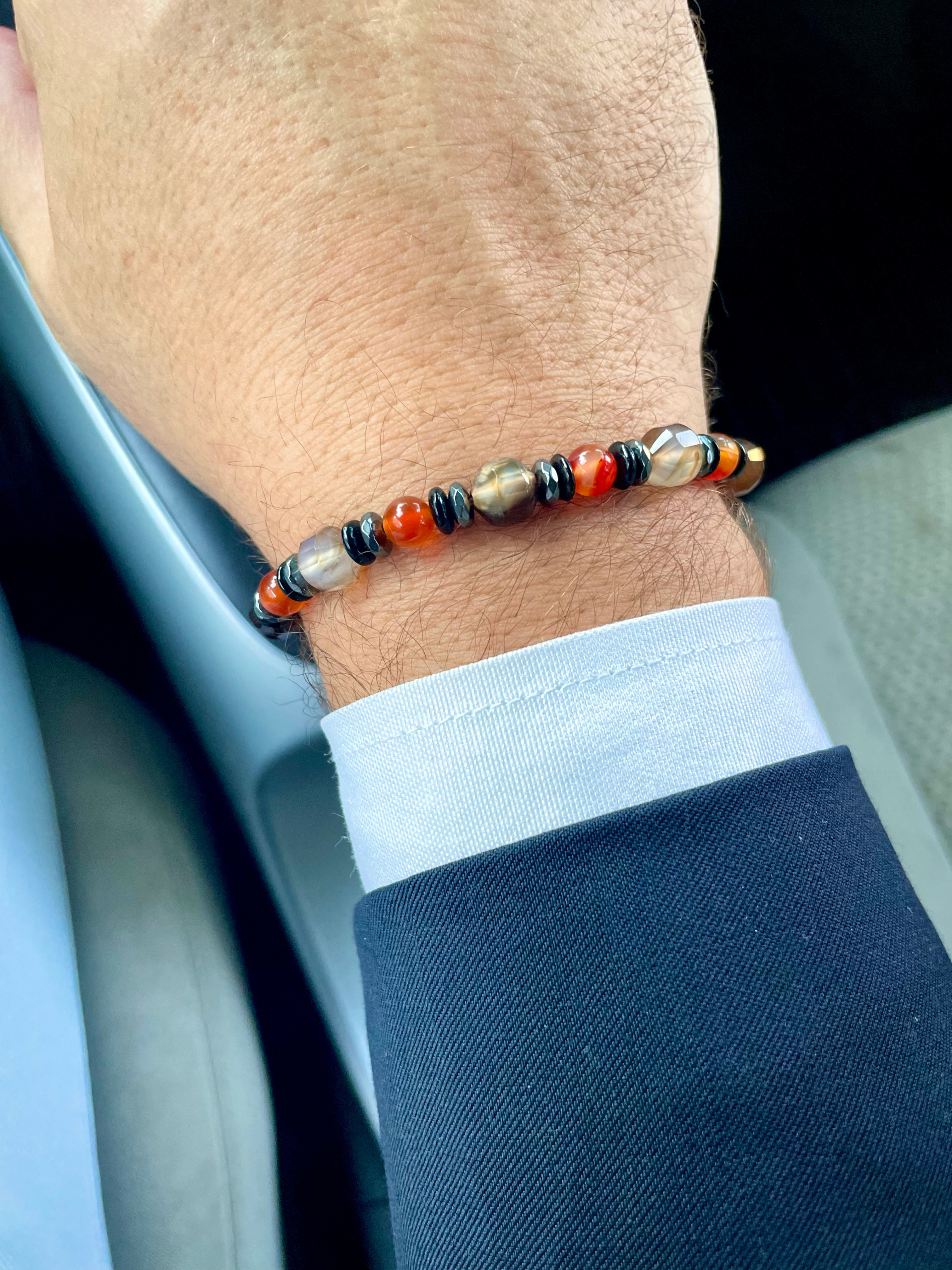 Piedra Jewels Özel Tasarım Akik BileklikPiedra Jewels Özel Akik ve Hematit BileklikPiedraJewels