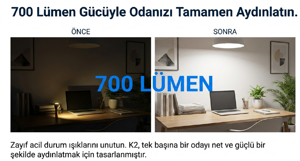 K2 Led Şarjlı Ampul E27 9W Beyaz  Kes075