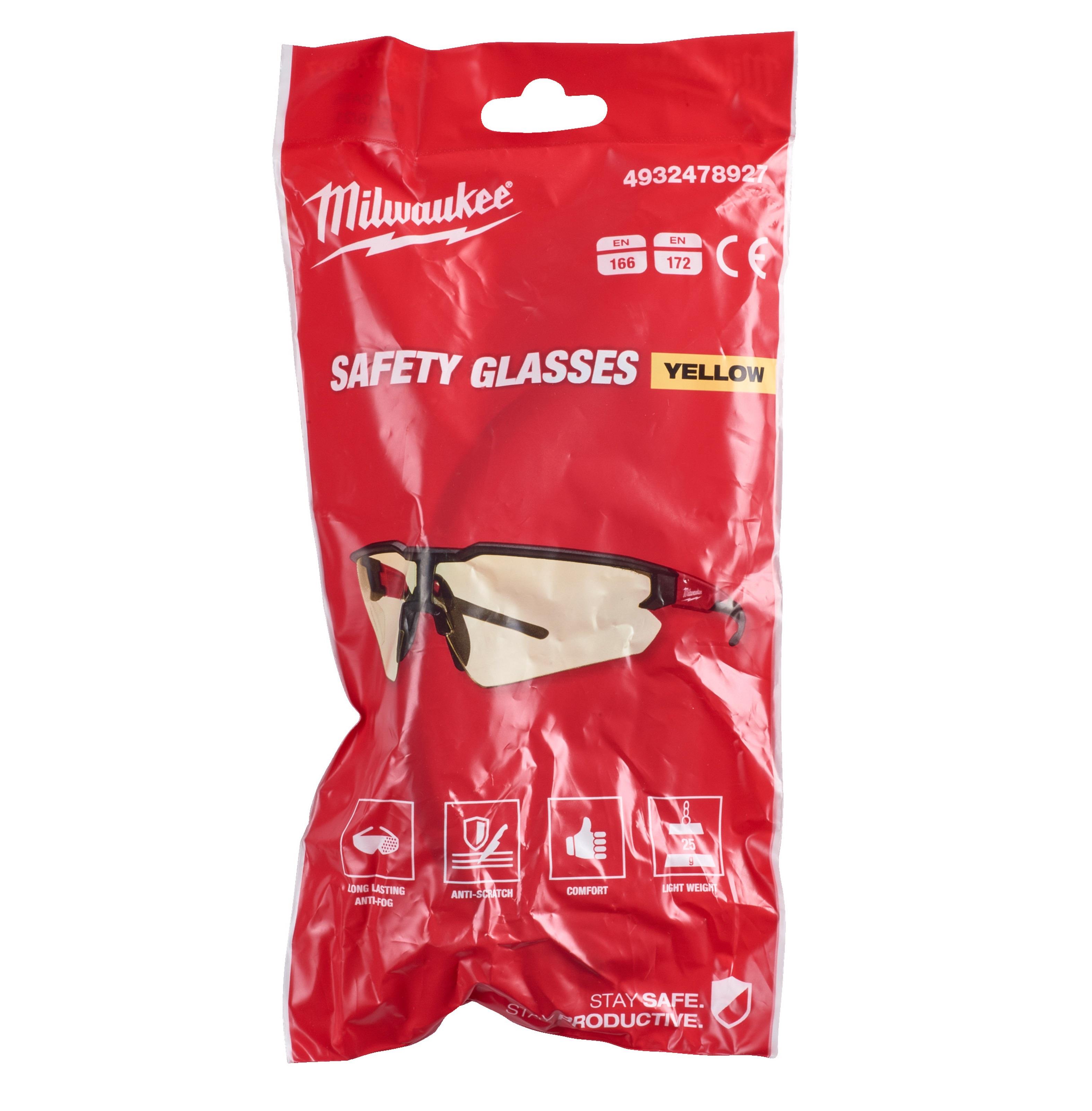 Milwaukee Geliştirilmiş Koruyucu Gözlük Sarı Cam 4932478927