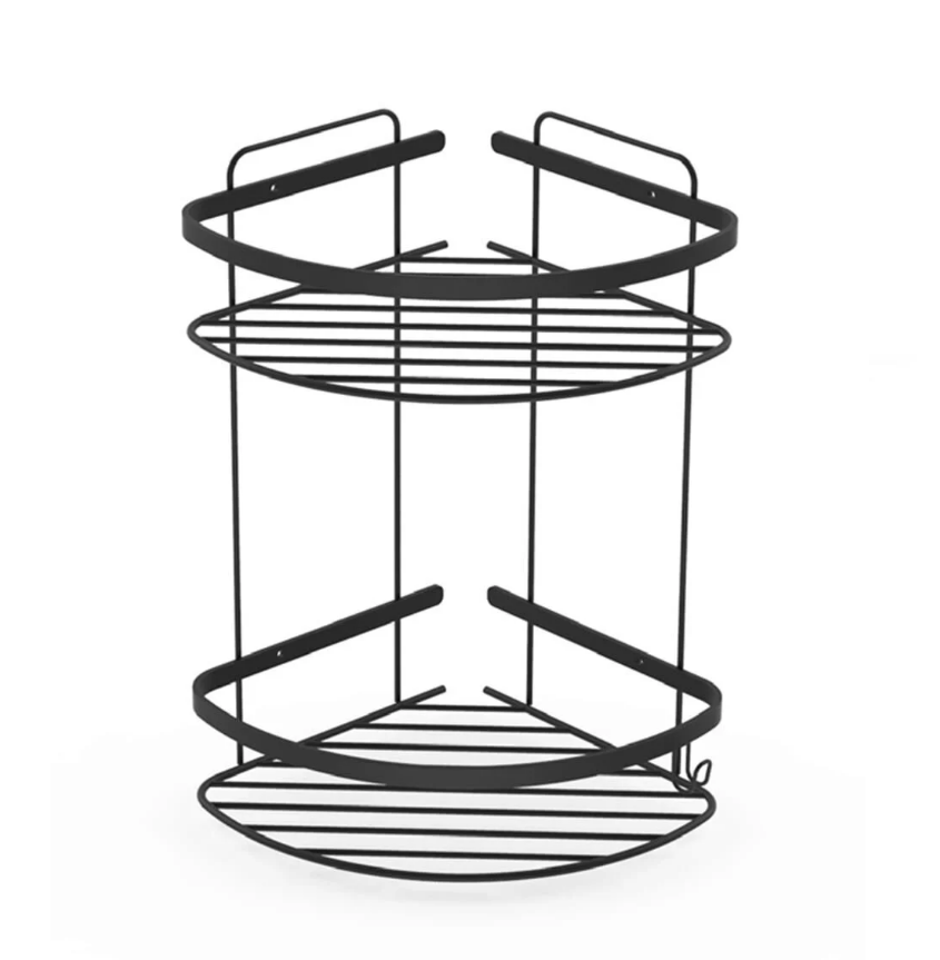 Tema Basıc Köşelik 2 Katlı Mat Siyah Paslanmaz 18*18 CM 74052-2M