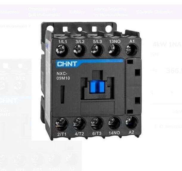 Chnt Mini Kontaktör 4KW 9A 836576