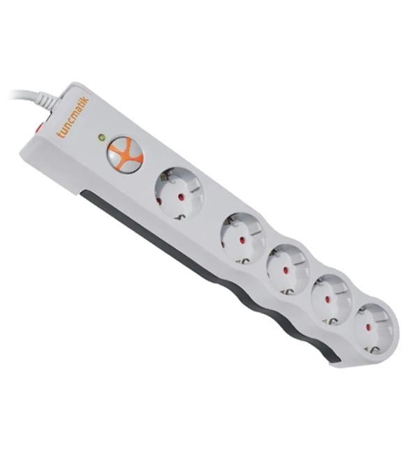 Tunçmatik TSK6134 Enerji Koruma Powersurge Beşli Beyaz Priz 1.5MT Kablo 1050 Joule