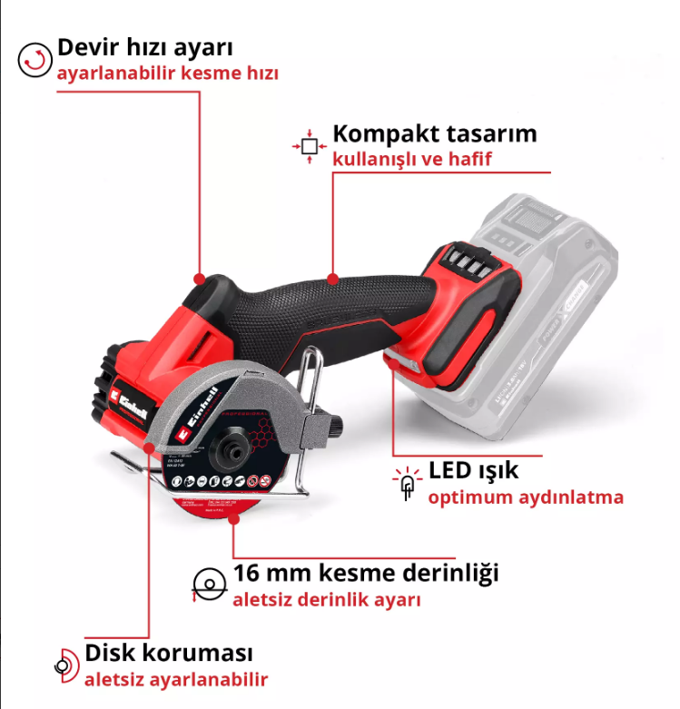 Einhell Tp-Co 18/76-C Li BL Solo Avuç Taşlama 4432000