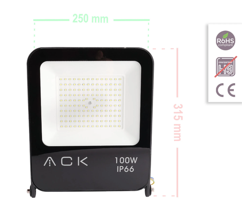 Ack Led Projektör 100W Beyaz AT62-19132