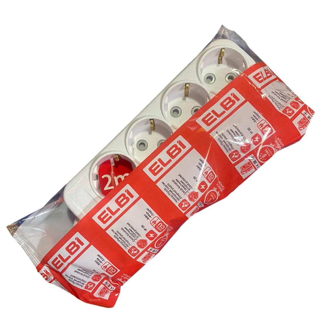 Elbi Myra Dörtlü Çocuk Korumalı Topraklı Grup Priz 2 MT