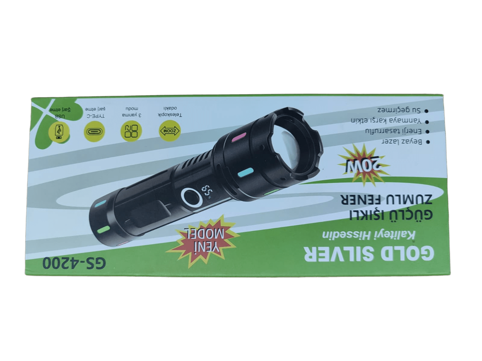 Gold Sılver Şarjlı El Feneri GS-4200