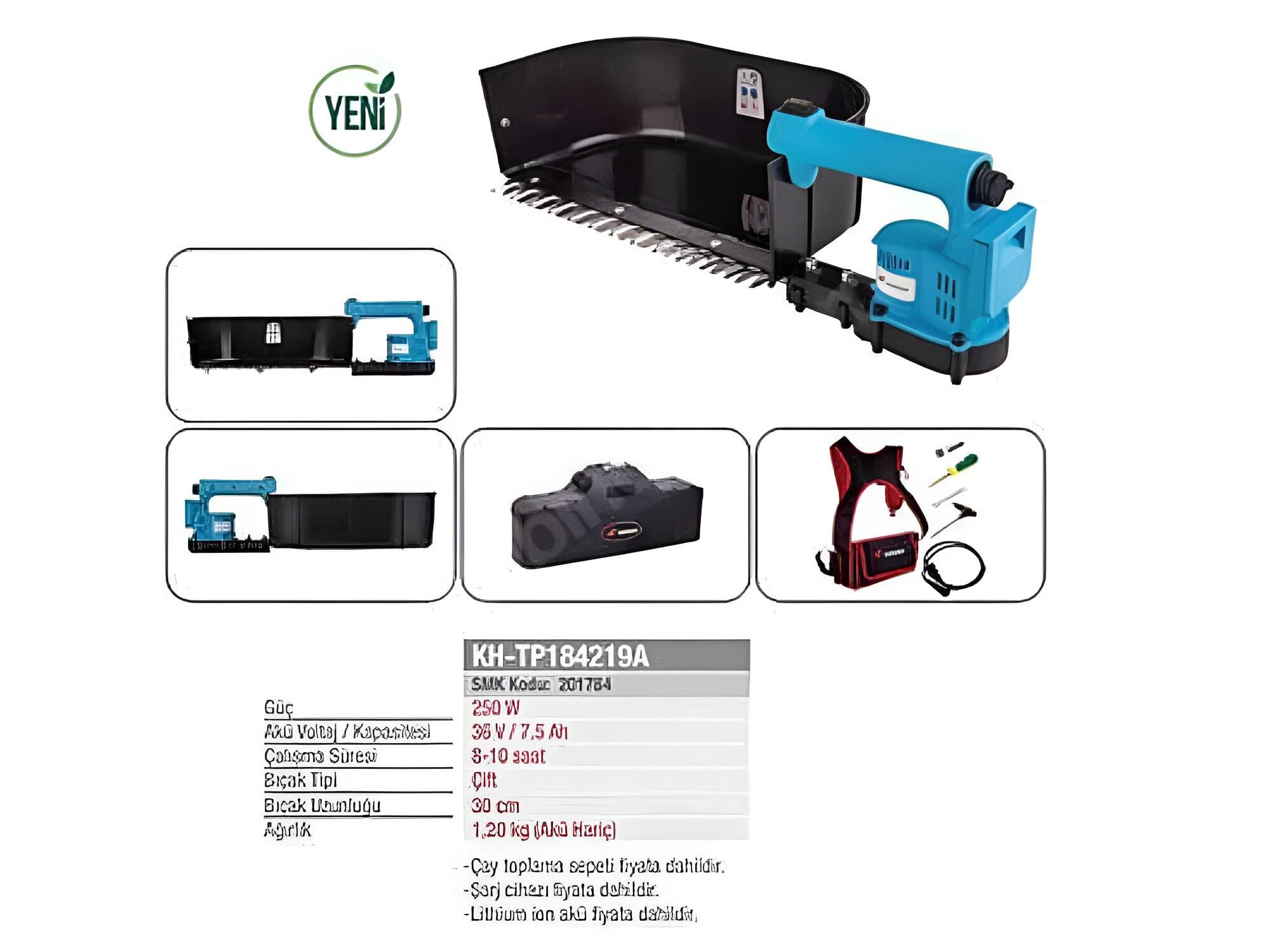 Koham KH-TP184219A Akülü Çay Toplama Makinesi