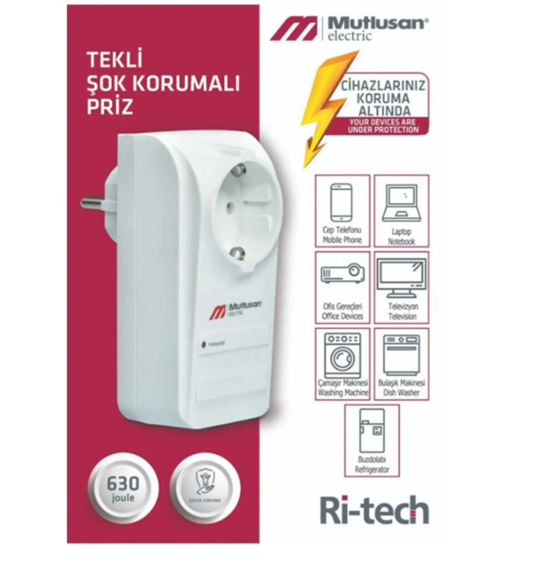 Mutlusan Tekli Şok Korumalı Priz 0018881000040000