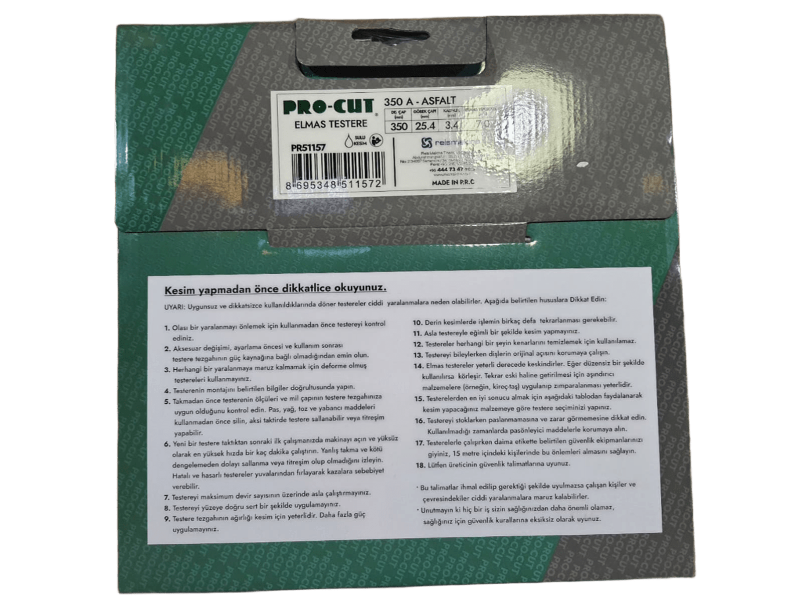 PRO-CUT PR-51157 Asfalt Kesme Testeresi 350A (Elmas Testere 350 mm)