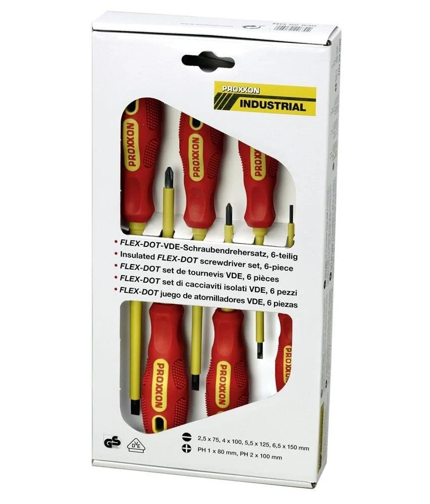 Proxxon 22630 Tornavida Seti Düz + Yıldız İzoleli 6 Parça 