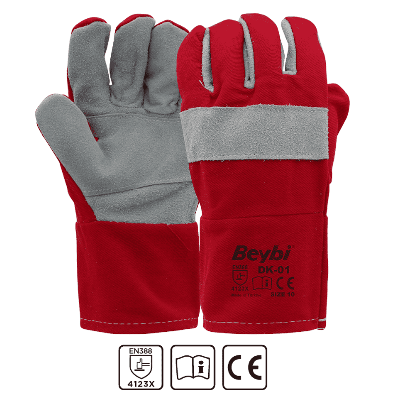Beybi Deri Eldiven Kırmızı DK-01