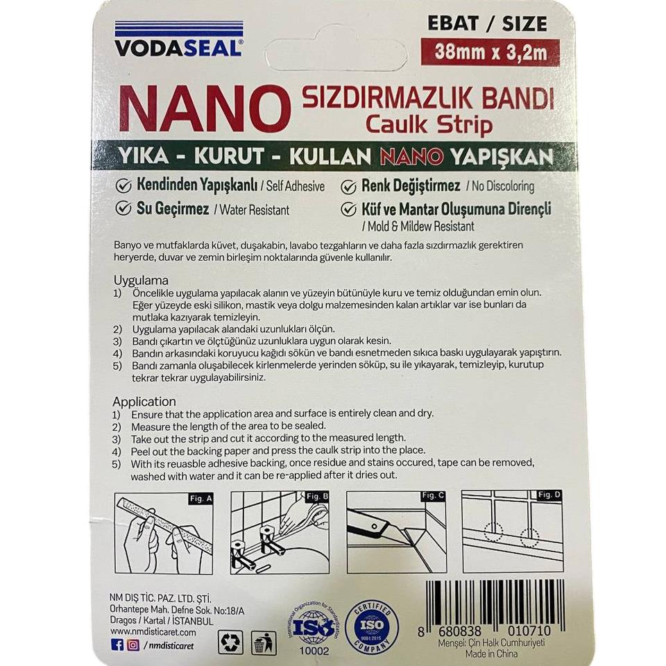 Vodaseal Sızdırmazlık Bandı Şeffaf 38MM X 3.2MT