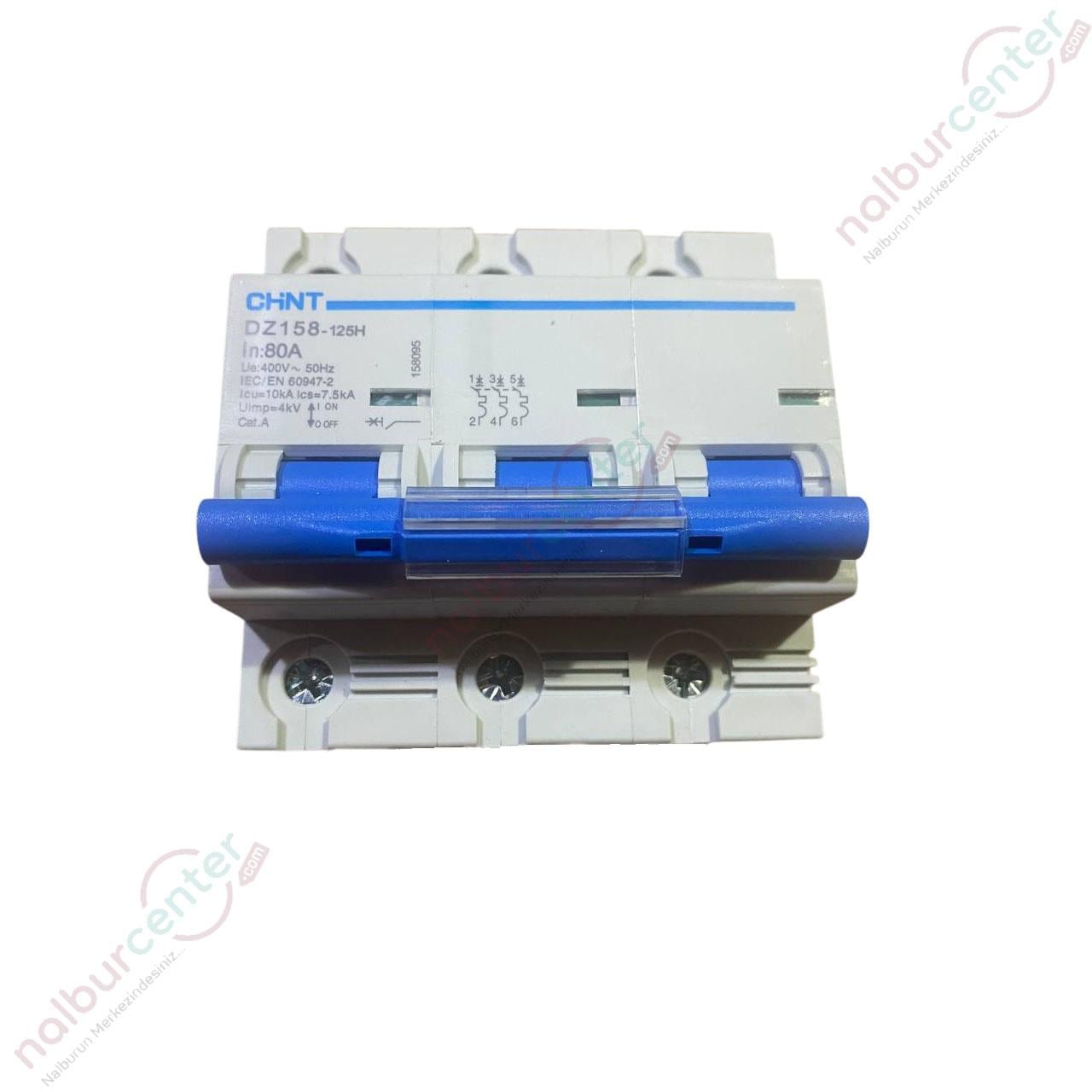 Chint DZ158-125H 3X80A C Tipi Otomatik Sigorta 10kA 158095