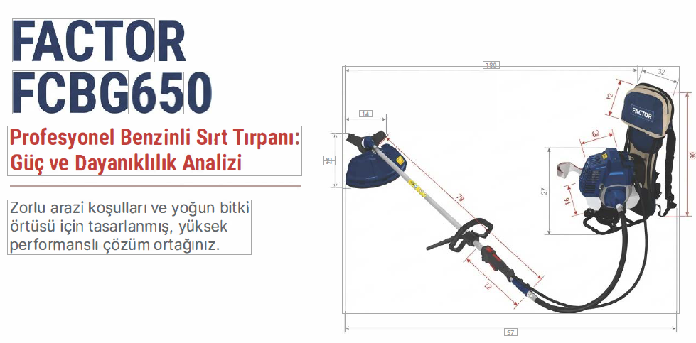 Factor Benzinli Sırt Tırpan 3 HP FCBG650