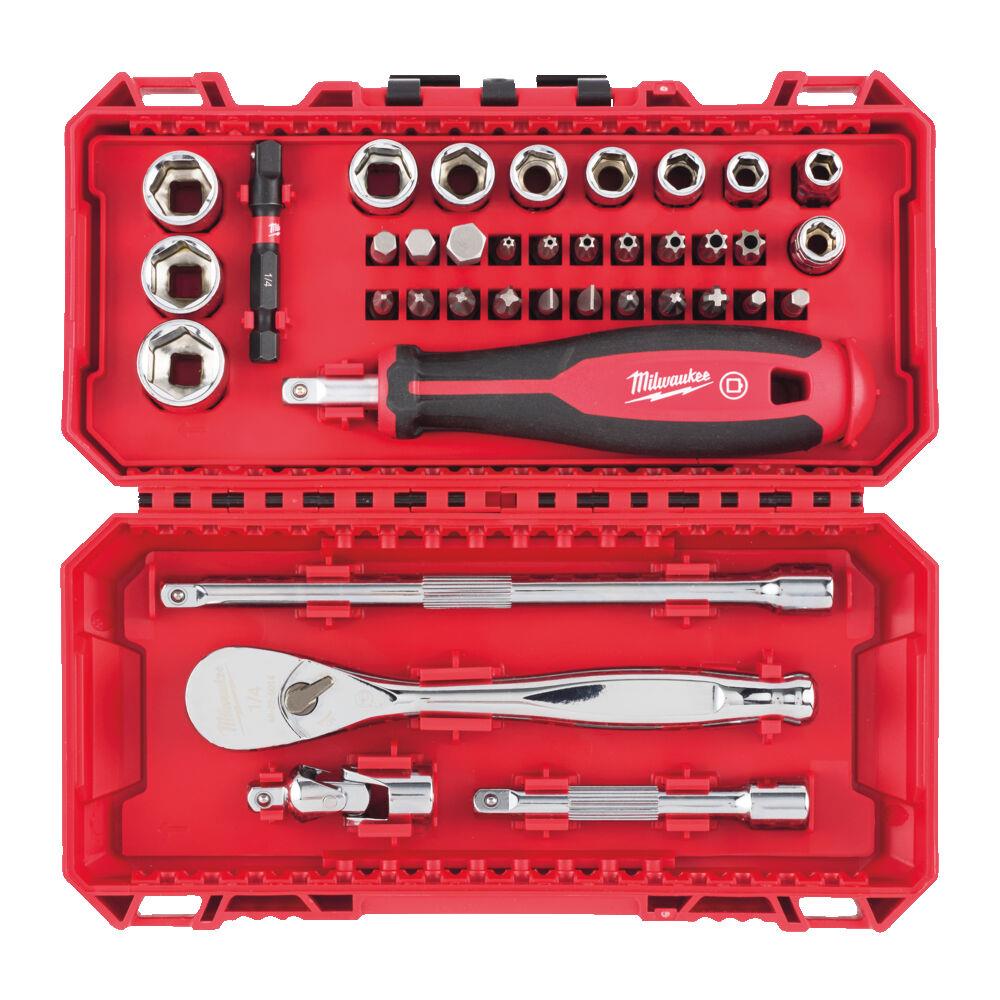 Milwaukee 1/4 Cırcır Ve Tornavida Kollu Lokma Set 38 Parça 4932498381