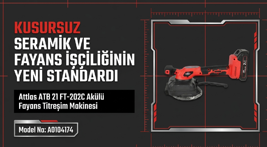 Attlas Atb 21 Ft-202C Akülü Fayans Titreşim Makinası A0104174