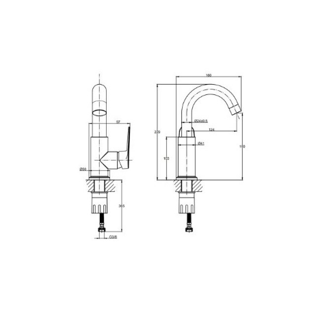 Punto 201 Döner Borulu Lavabo Bataryası A43743