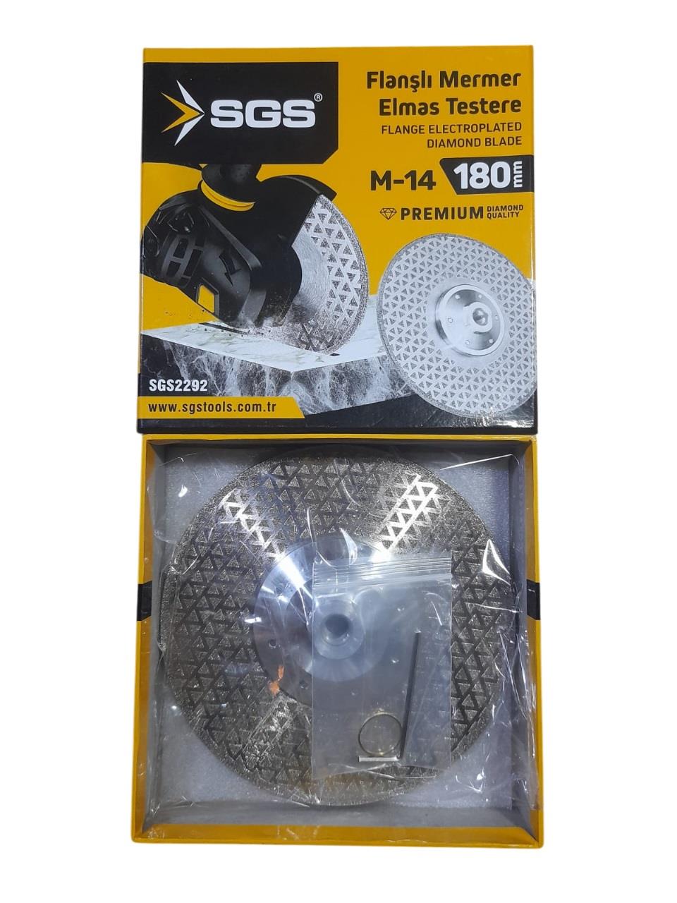 SGS Flanşlı Mermer Elmas Testere M-14 180 MM SGS2292