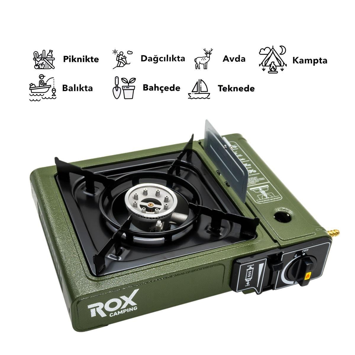 Rox Camping Tekli Portatif Kamp Ocağı 153ROX0188  Yeşil