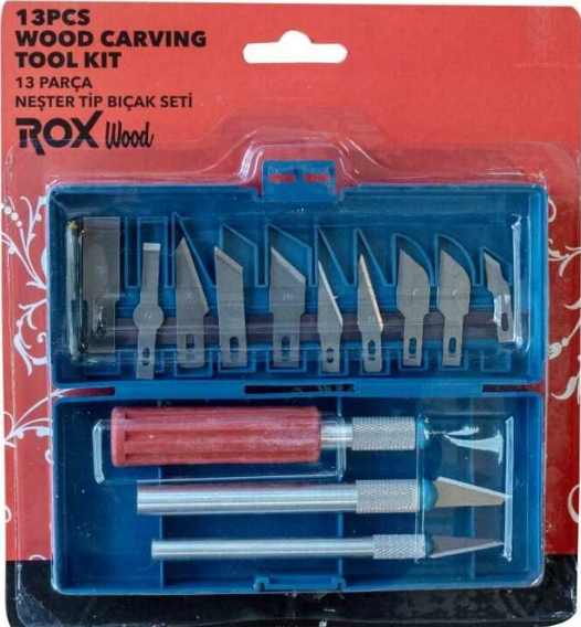 Rox Wood 13 Parça Neşter Tip Bıçak Seti 153ROX 184508