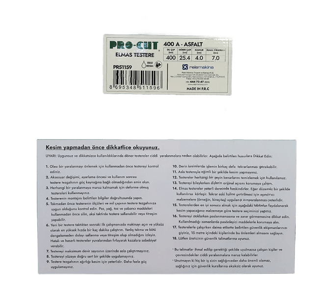 PRO-CUT PR51159 Asfalt Kesme Testeresi 400A (Elmas Testere 400 mm)