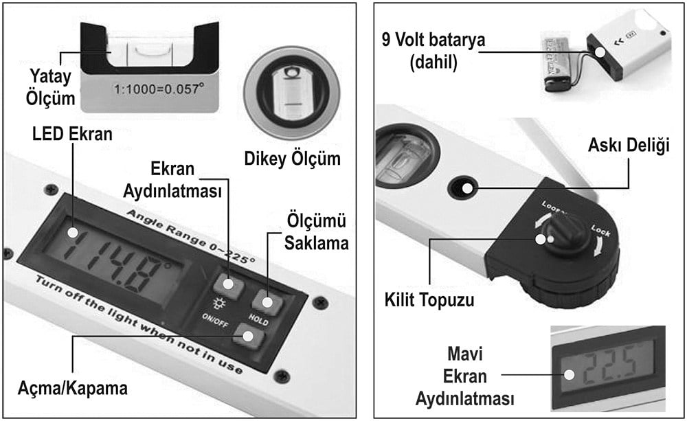 DİJİTAL AÇI ÖLÇERLİ SU TERAZİSİ 16