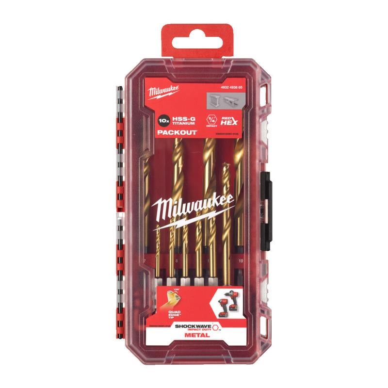 Milwaukee Metal Matkap Ucu Red Hex Girişli HSS-G Tin 10 Parça 4932493865