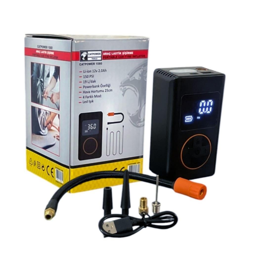Catpower 1080 Dijital Araç Lastik Şişirme Pompası 12V
